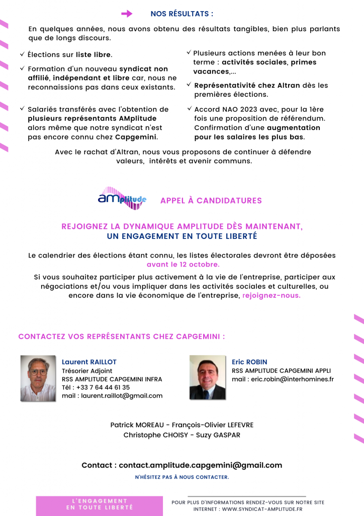 Appel à candidatures Capgemini