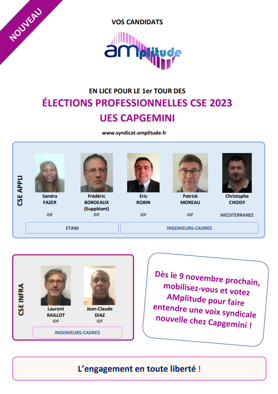 AMplitude profession de foi 1er tour UES Capgemini