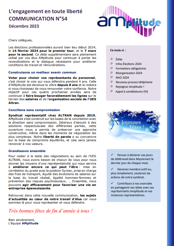Communication AMplitude - Décembre 2023