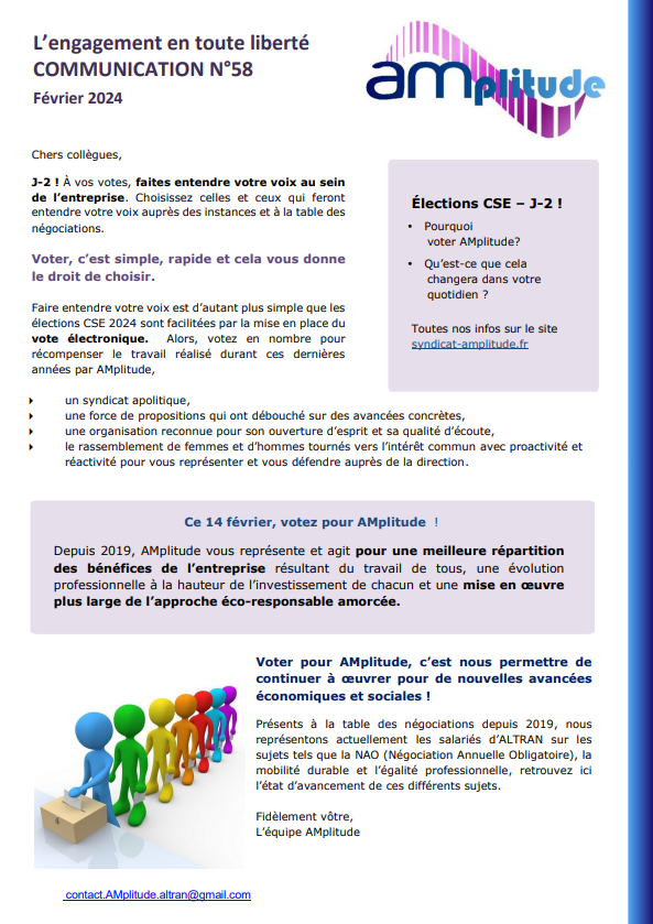 Communiqué n° 58 AMplitude-ALTRAN février 2024